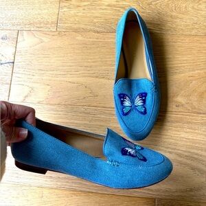 Talbots butterfly slip on flat loafers